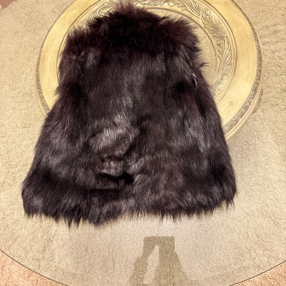 Members Only Women's Brown Open Front Faux Fur Vest Size M Cozy Boho Retro - Picture 4 of 9